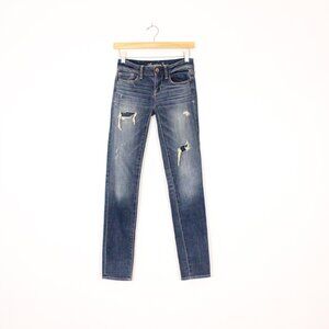 *American Eagle Super Stretch Regular Dark Wash Distressed Jeans
